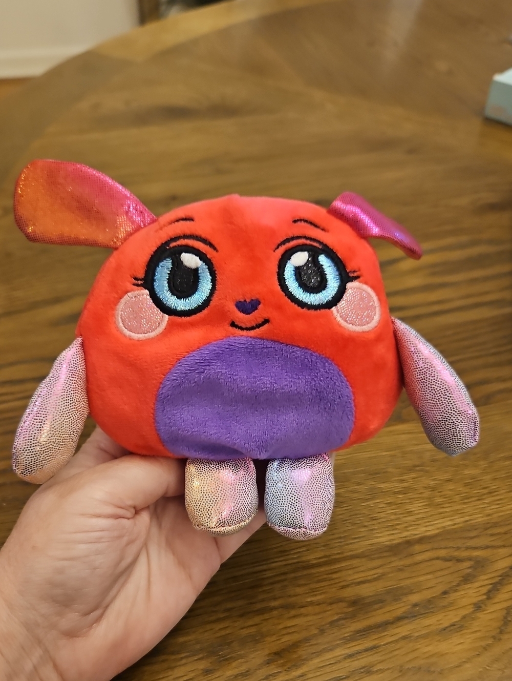MushMeez DeAnna Dog Pink Shimmer Plush Toy With Finger Hole